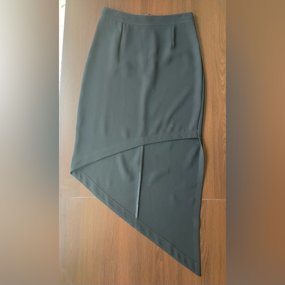 Robbie and Nikki asymmetrical black pencil skirt